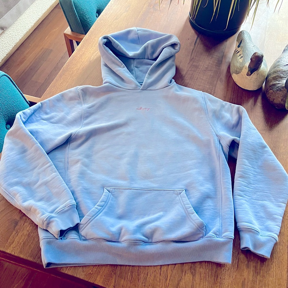 MadHappy Blue Hoodie Embroidered Logo